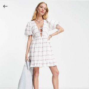 TopShop Mini Dress -  White & Purple Floral